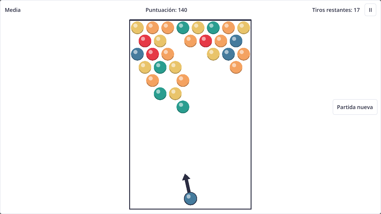 Screenshot of Bubble Shooter in light theme