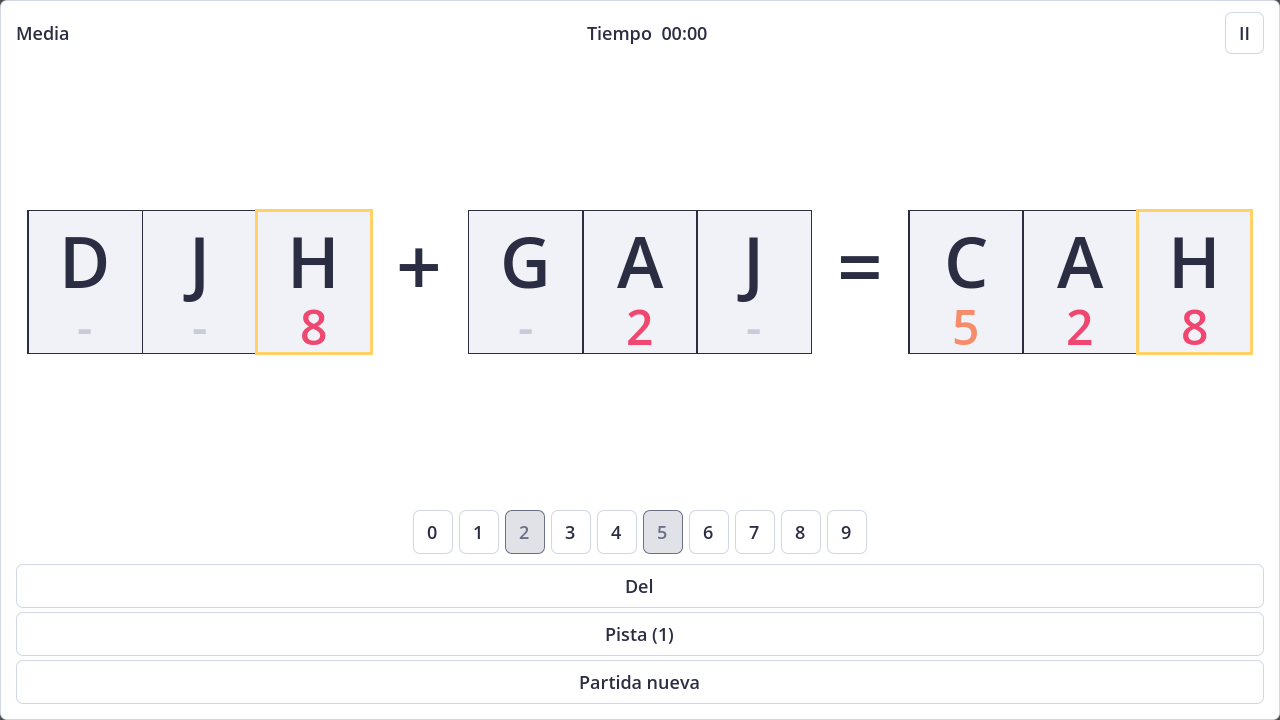 Screenshot of Cryptarithmetic in light theme