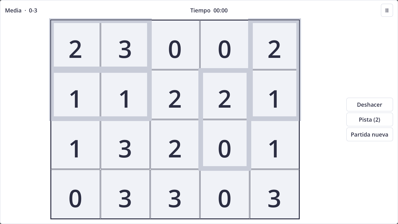 Screenshot of Dominosa in light theme