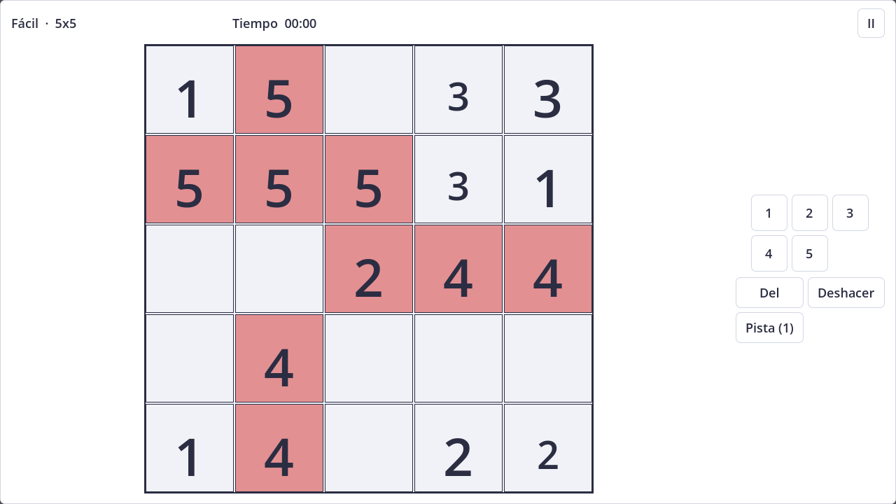 Screenshot of Fillomino in light theme