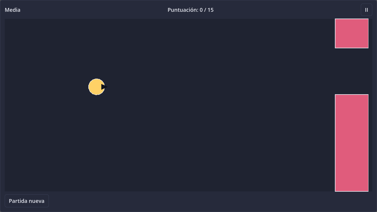 Screenshot of Flappy Bird in dark theme