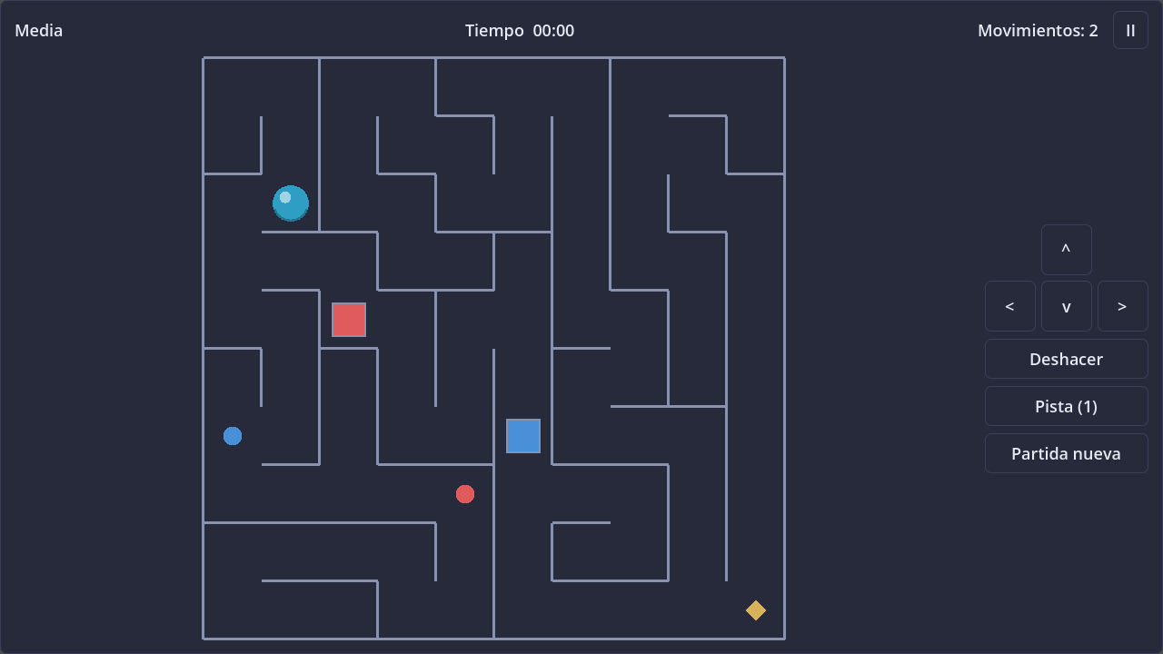 Screenshot of Key Maze in dark theme