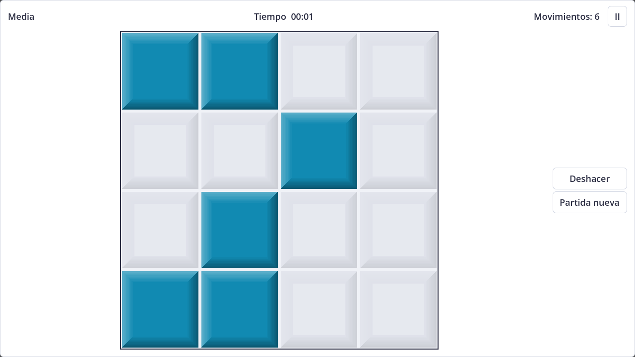 Screenshot of Lights Out in light theme