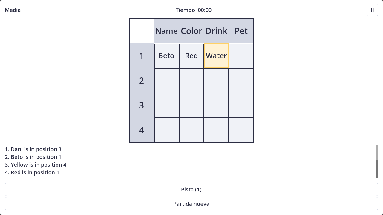 Screenshot of Logic Grid Puzzles (Einstein Puzzles) in light theme