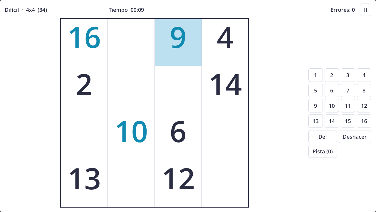 Screenshot of Magic Square in light theme