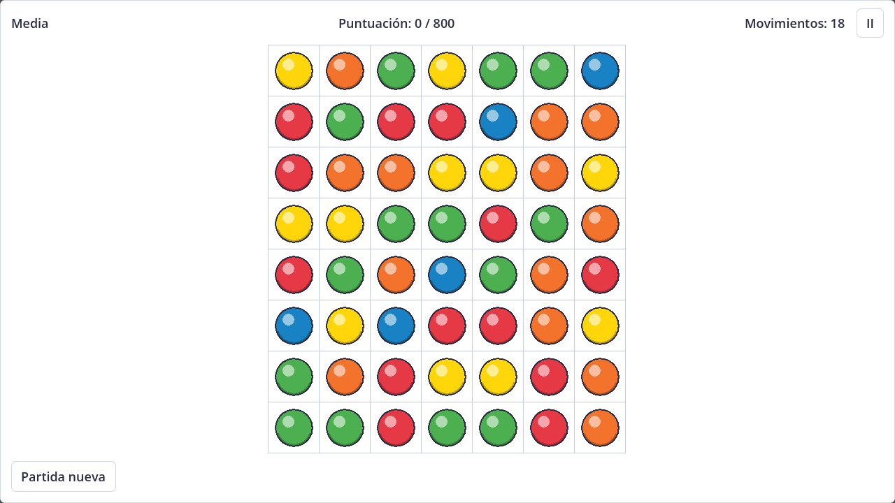 Screenshot of Match-3 in light theme