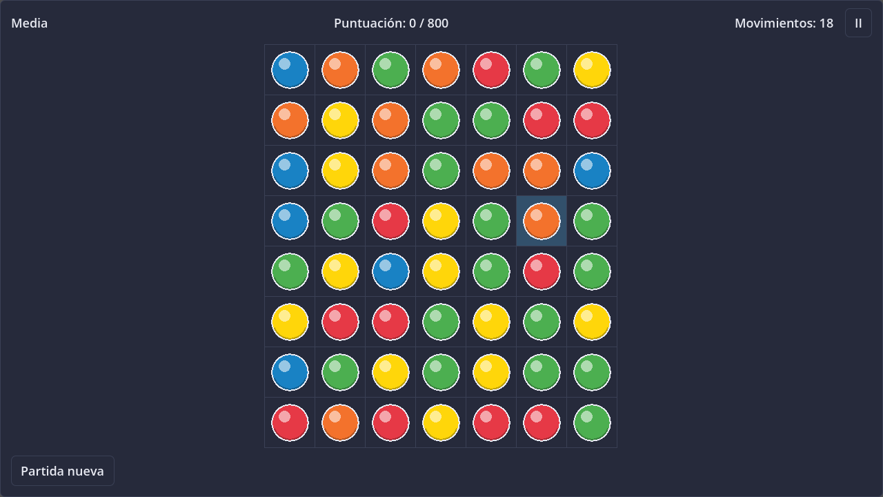 Screenshot of Match-3 in dark theme