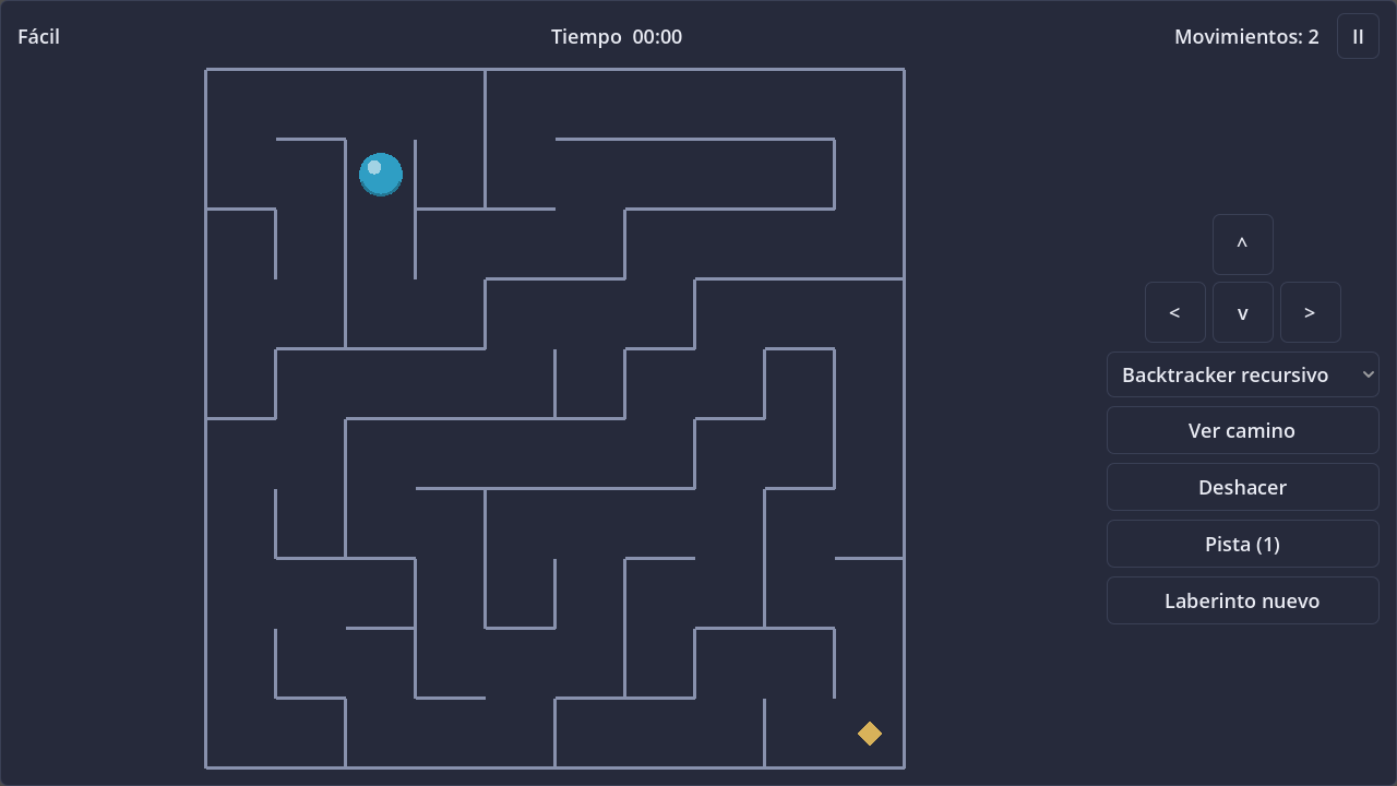 Screenshot of Maze Generator & Solver in dark theme