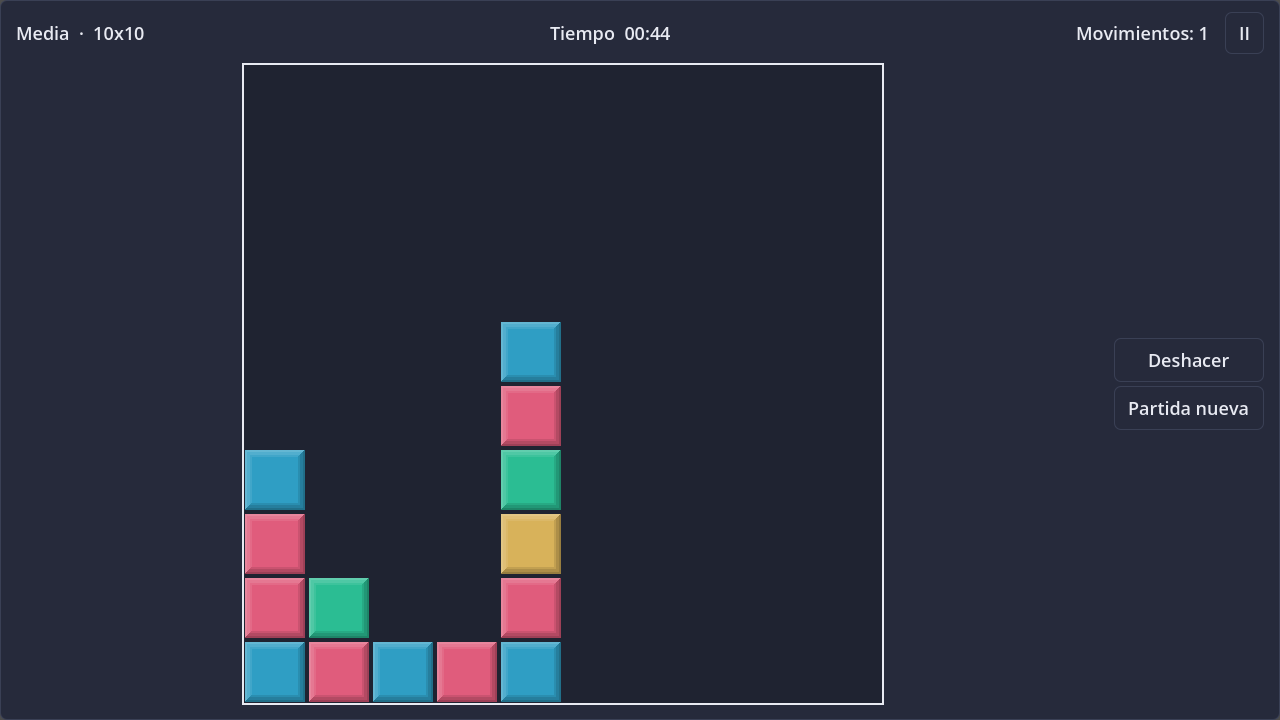 Screenshot of SameGame in dark theme