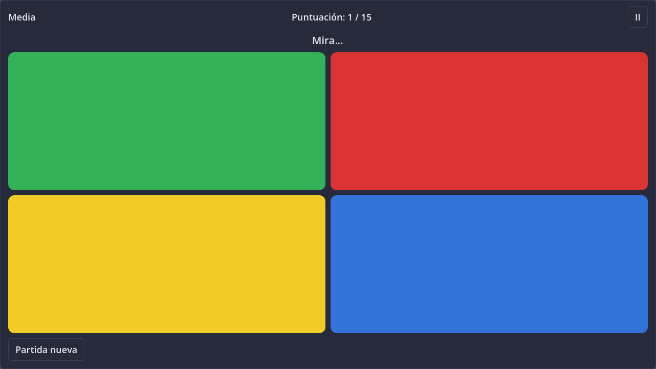 Screenshot of Simon in dark theme