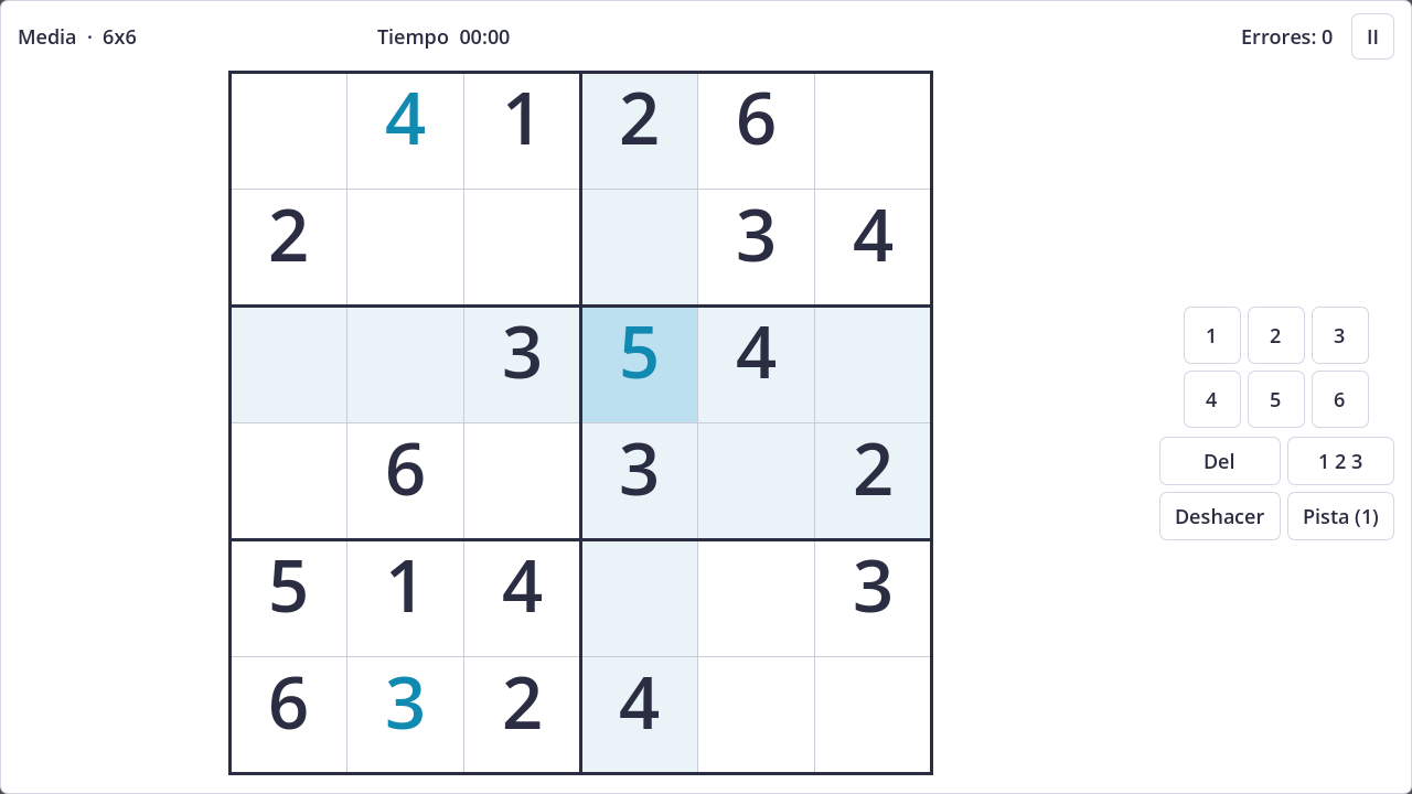 Screenshot of Sudoku Mini in light theme