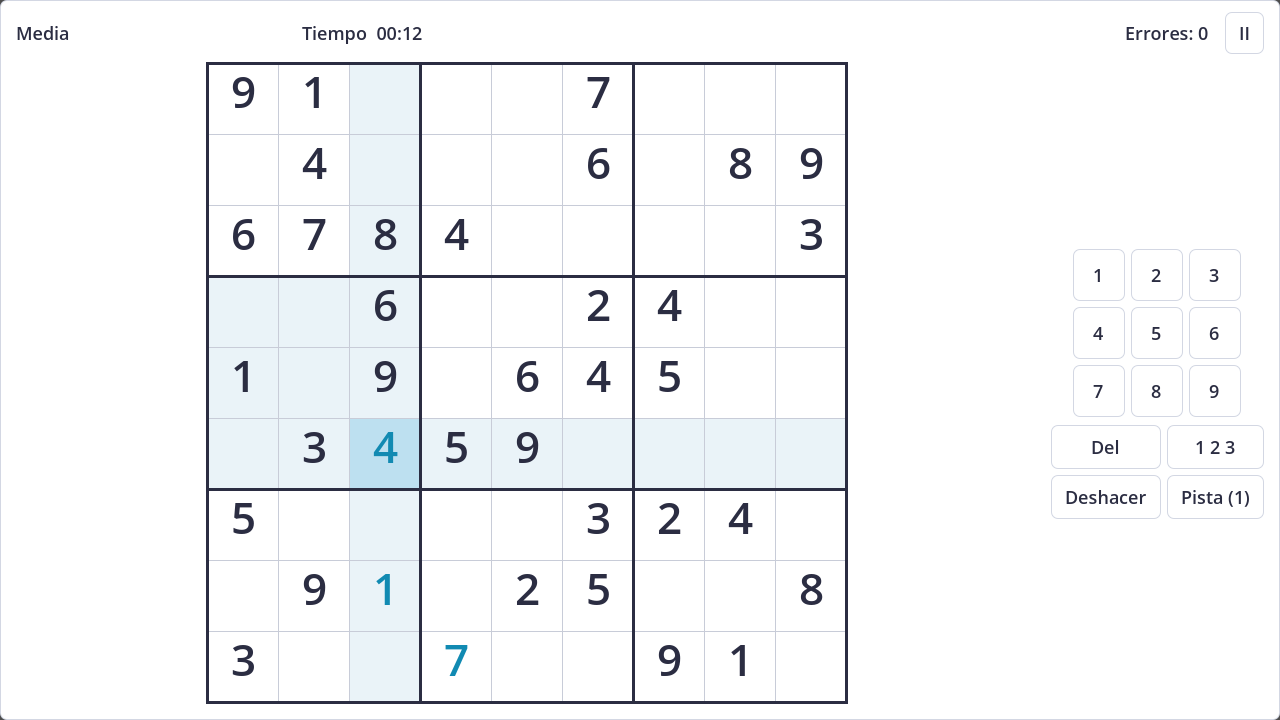 Screenshot of Sudoku X (Diagonal Sudoku) in light theme
